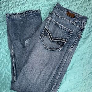 Mens Flypaper Blue Denim Bootcut Jeans Size 32x32